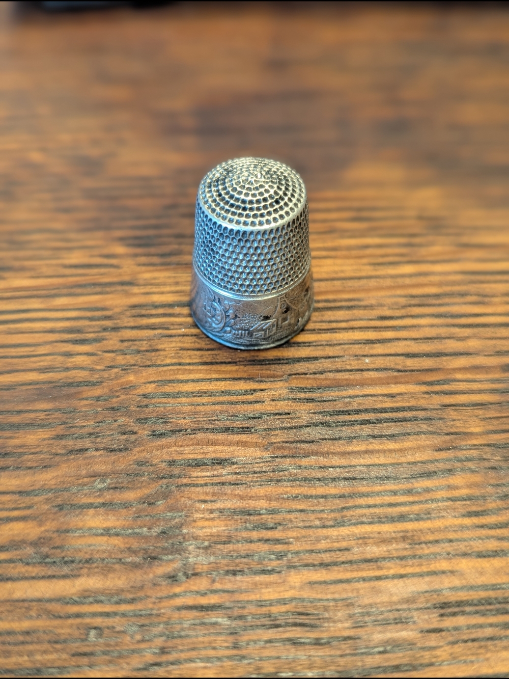 Sterling Silver Thimble Simons BrosScenic Landscape Size 11 - Art Nouveau